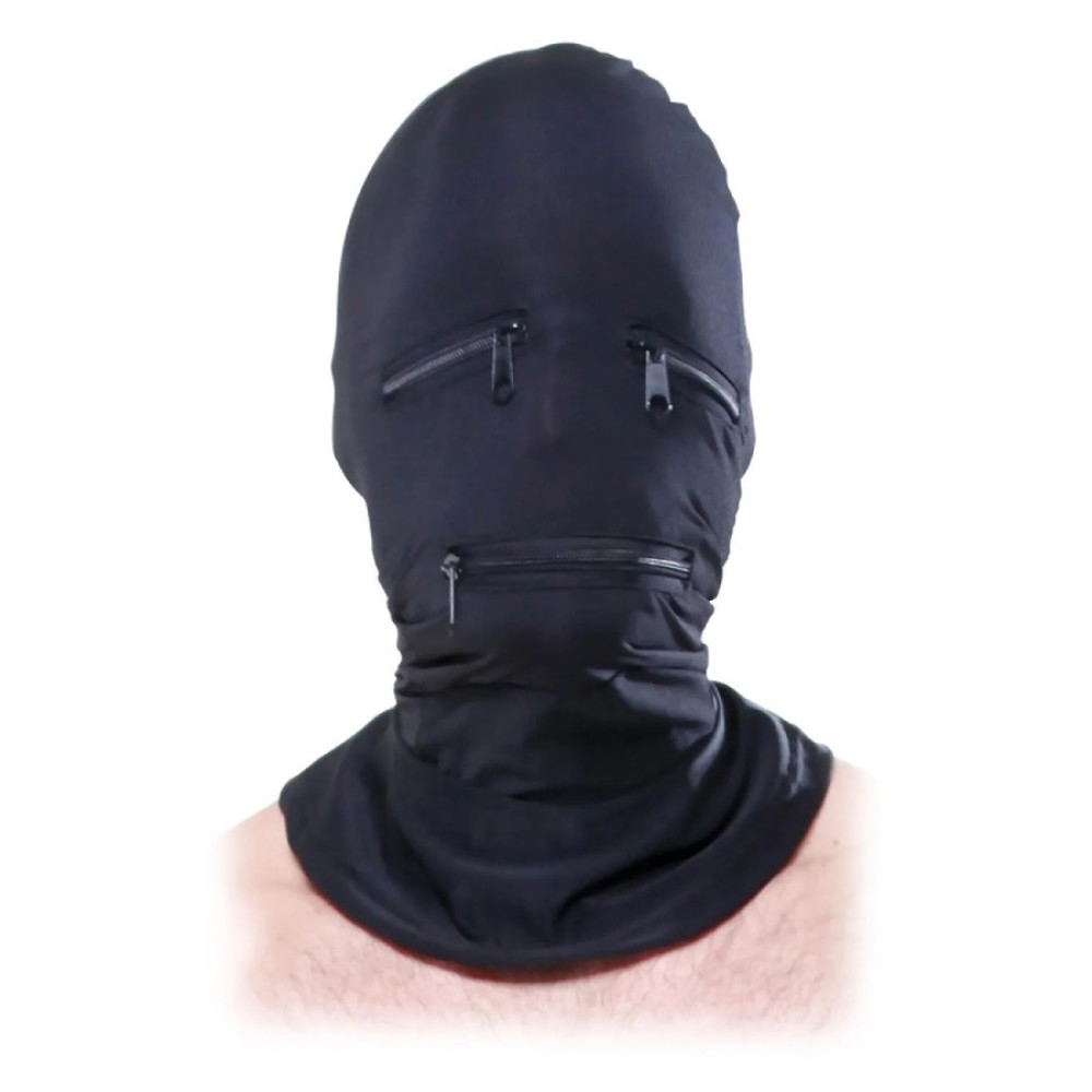 Маска на всю голову Pipedream Fetish Fantasy Zipper Face с молниями, чорная, One Size, фото №3 — секс шоп Украина, NO TABOO