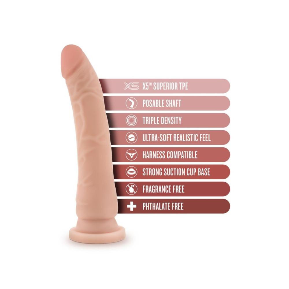 Фаллоимитатор реалистичный с хребтом Blush Dr. Skin на присоске, киберкожа, бежевый, 22.8 х 5 см фото №5 — секс игрушки: Украина, NO TABOO