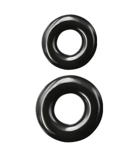 Эрекционные кольца NS Novelties Double Stack черные, 2 шт - No Taboo