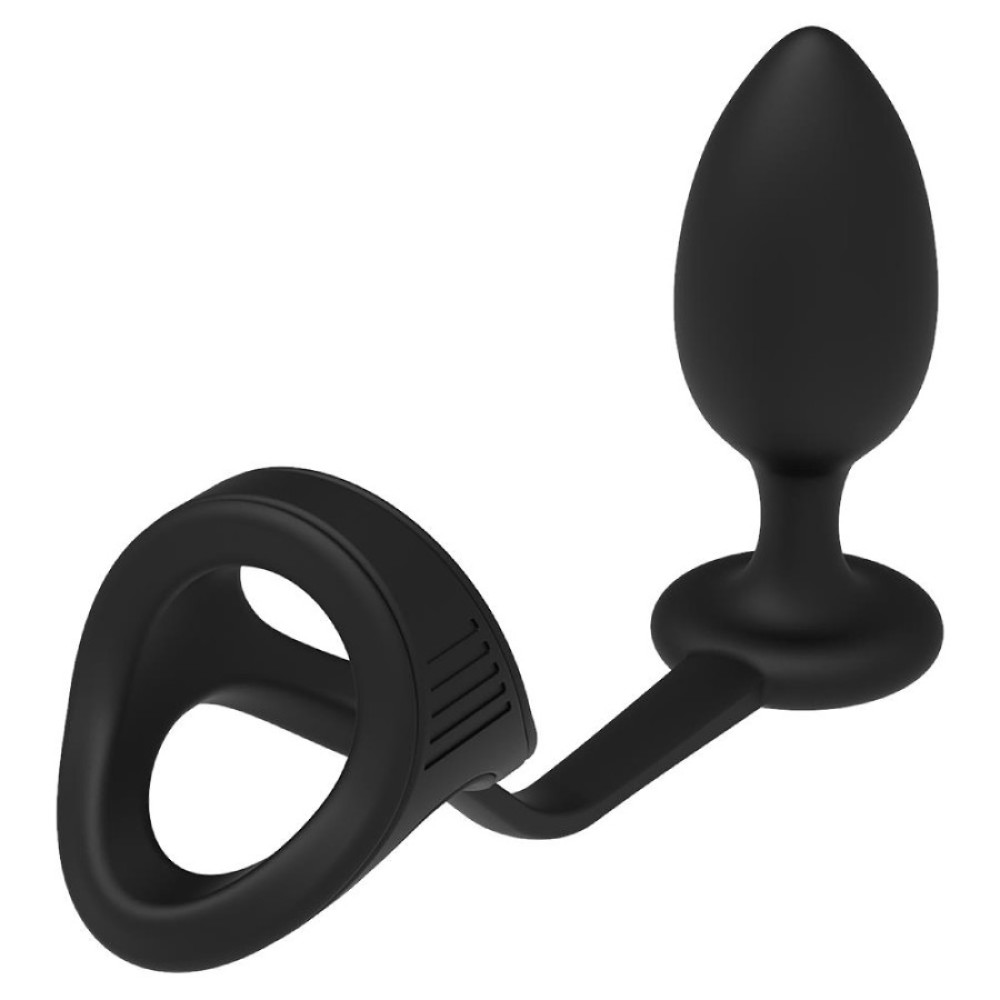 Анальная пробка с эрекционным кольцом Dreamtoys Ramrod черная, 10 х 3.8 см фото №5 — секс игрушки: Украина, NO TABOO