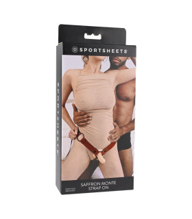 Трусики для страпона Sportsheets Saffron Monte из искусственной кожи, красные - No Taboo