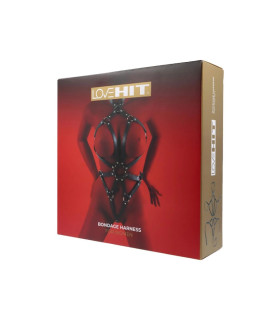 Портупея Love Hit с декоративными заклепками, черная, One Size - No Taboo