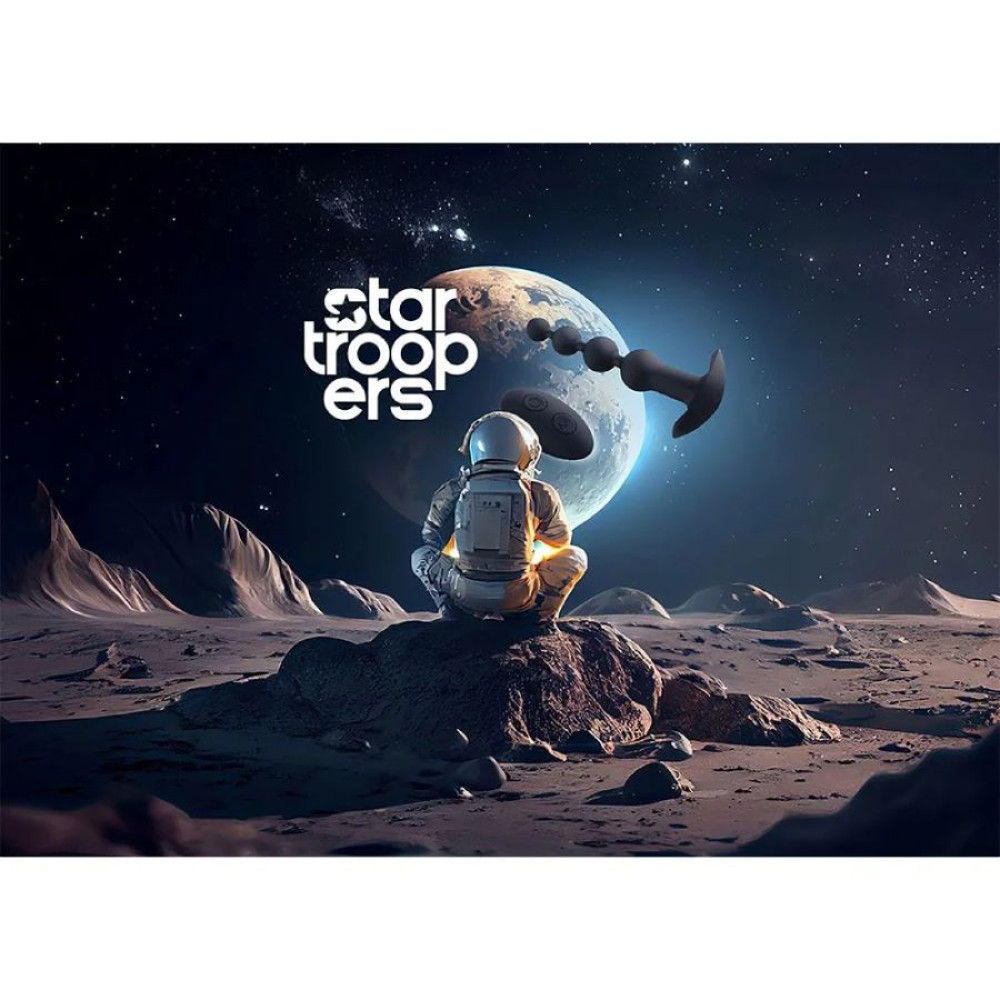 Анальная елочка с вибрацией Dream Тоуѕ Startroopers Apollo с пультом, черная, 21 х 3.9 см фото №12 — секс игрушки: Украина, NO TABOO