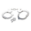 Наручники металлические Pipedream Fetish Fantasy с ключиком, серебристые, 27 х 7 см, фото №2 — секс шоп Украина, NO TABOO