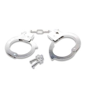 Наручники металлические Pipedream Fetish Fantasy с ключиком, серебристые, 27 х 7 см - No Taboo