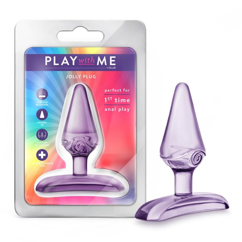 Анальная пробка Blush Jolly фиолетовая, 6.9 х 2.5 см фото №2 — секс игрушки: Украина, NO TABOO