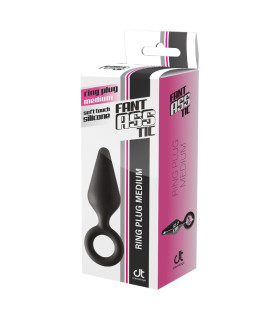 Анальная пробка Dreamtoys Medium с кольцом, черная, 12.2 х 3.4 см - No Taboo