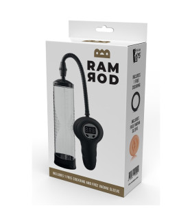 Помпа вакуумна автоматична Dreamtoys Ramrod з манометром, прозора, 20 х 5.9 см - No Taboo