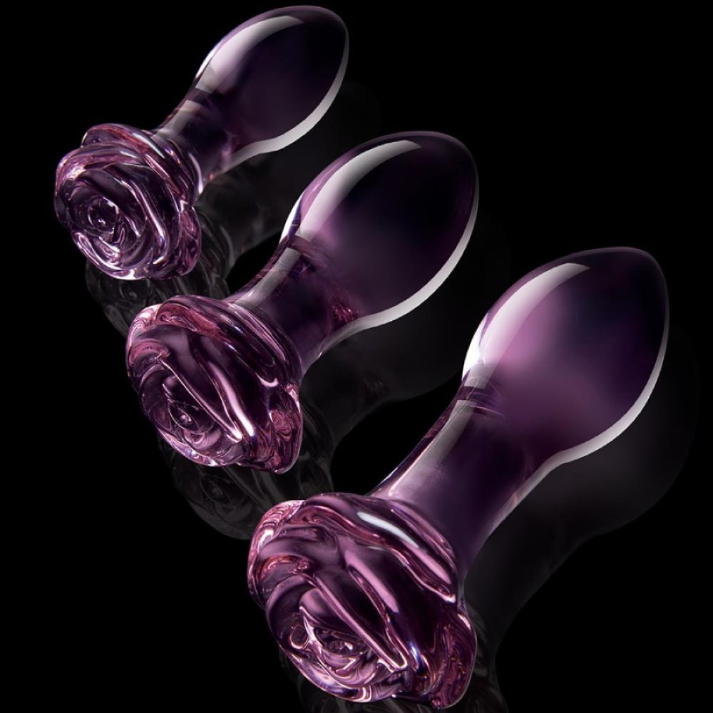 Набор анальных пробок Dreamtoys Rosebud стеклянный, розовый, 3 шт фото №4 — секс игрушки: Украина, NO TABOO