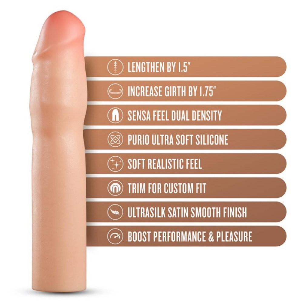 Насадка на пенис реалистичная Blush Performance Plus бежевая, 17.7 х 4.4 см фото №8 — секс игрушки: Украина, NO TABOO