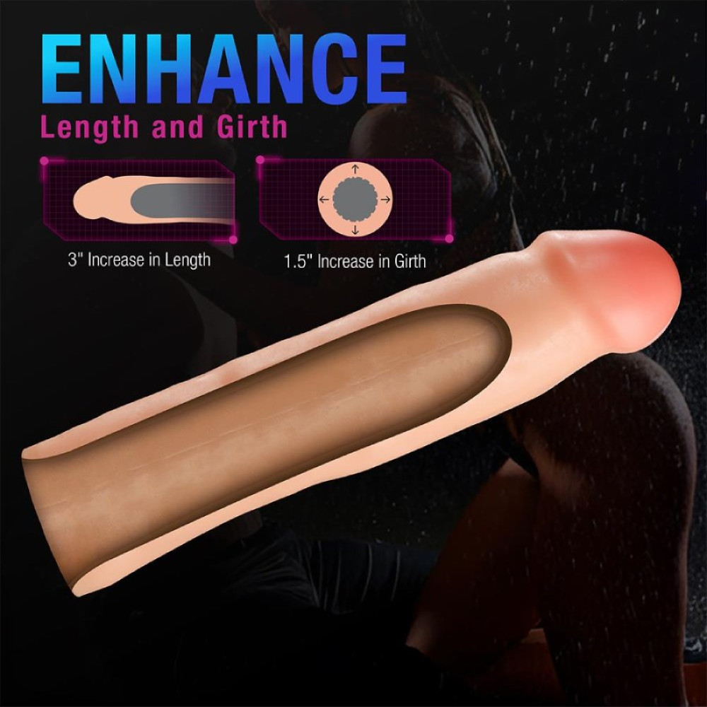 Насадка на пенис реалистичная Blush Performance Plus бежевая, 21.6 х 5 см фото №9 — секс игрушки: Украина, NO TABOO