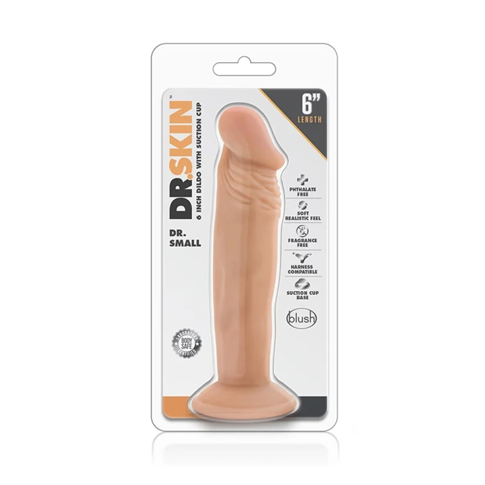 Фаллоимитатор реалистичный Blush Dr Small 6 на присоске, бежевый, 16.5 х 3.8 см фото №2 — секс игрушки: Украина, NO TABOO