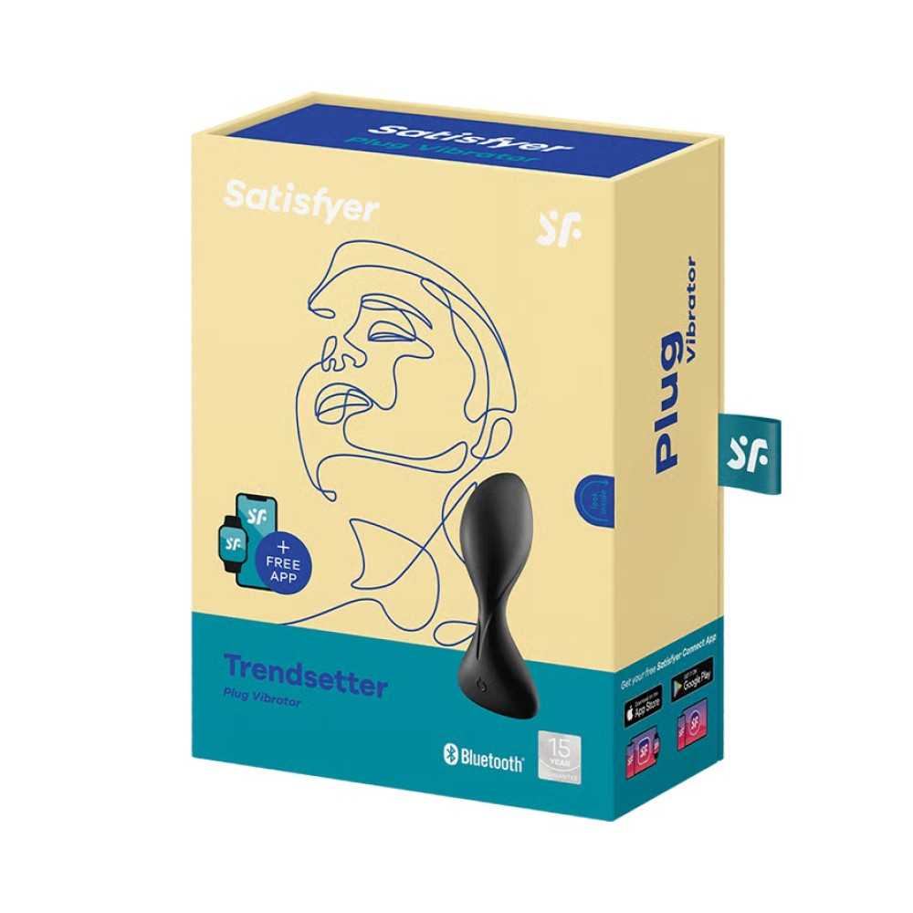 Анальный вибратор Satisfyer Trendsetter с приложением, чёрный, 11.2 х 5 см фото №2 — секс игрушки: Украина, NO TABOO