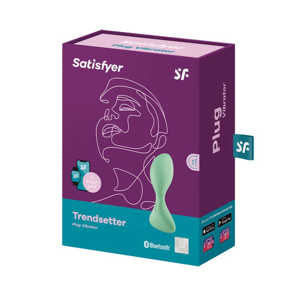 Анальный вибратор Satisfyer Trendsetter с приложением, зелёный, 11.2 х 5 см фото №2 — секс игрушки: Украина, NO TABOO