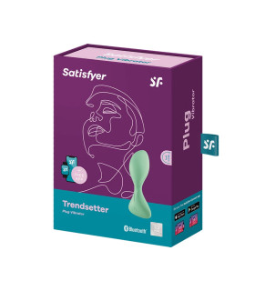 Анальний вібратор Satisfyer Trendsetter з додатком, зелений, 11.2 х 5 см - No Taboo