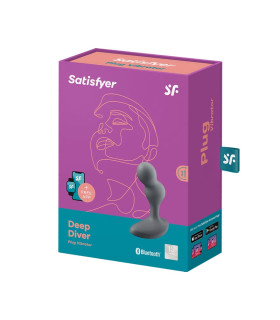 Анальный вибратор Satisfyer Deep Diver с приложением, серый, 11.2 х 4.3 см - No Taboo
