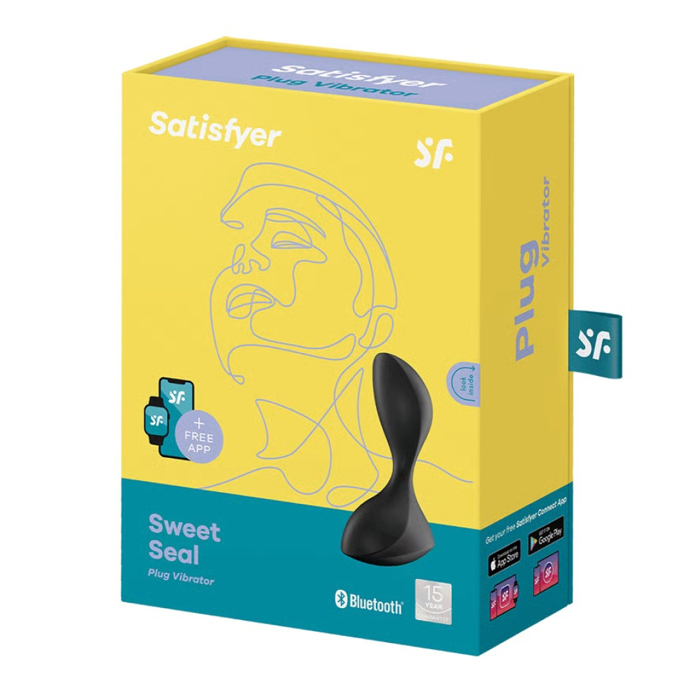 Анальный вибратор Satisfyer Sweet Seal с приложением, черный, 7 х 3.5 см фото №2 — секс игрушки: Украина, NO TABOO
