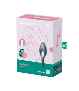 Эрекционное виброкольцо Satisfyer Bullseye с приложением, тёмно-синее, 14.1 х 5.3 см - No Taboo