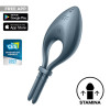 Эрекционное виброкольцо Satisfyer Bullseye с приложением, тёмно-синее, 14.1 х 5.3 см фото №1 — секс игрушки: Украина, NO TABOO