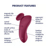 Набор вибраторов Satisfyer Partner Box 1 (Double Joy + Sexy Secret), с приложением, бордовый и фиолетовый фото №3 — секс игрушки: Украина, NO TABOO