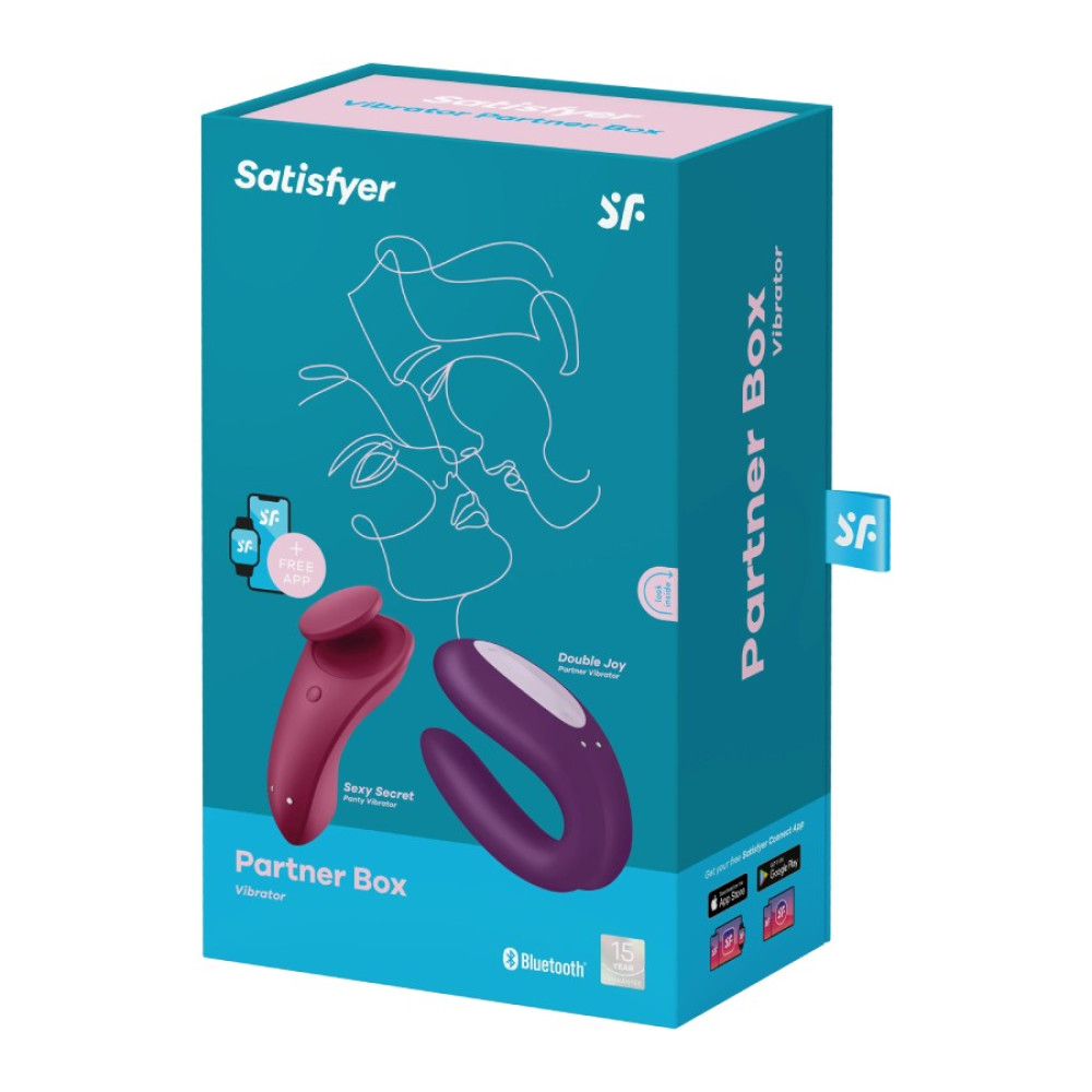 Набор вибраторов Satisfyer Partner Box 1 (Double Joy + Sexy Secret), с приложением, бордовый и фиолетовый фото №2 — секс игрушки: Украина, NO TABOO