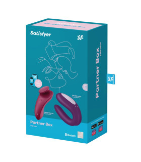 Набор вибраторов Satisfyer Partner Box 1 (Double Joy + Sexy Secret), с приложением, бордовый и фиолетовый - No Taboo