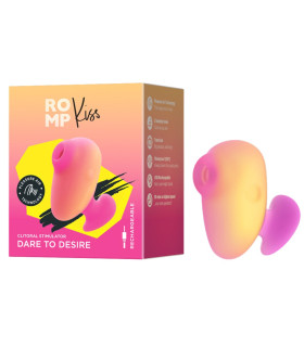 Вибратор с вакуумной стимуляцией ROMP Kiss, оранжевый, 6.4 х 6.3 см - No Taboo
