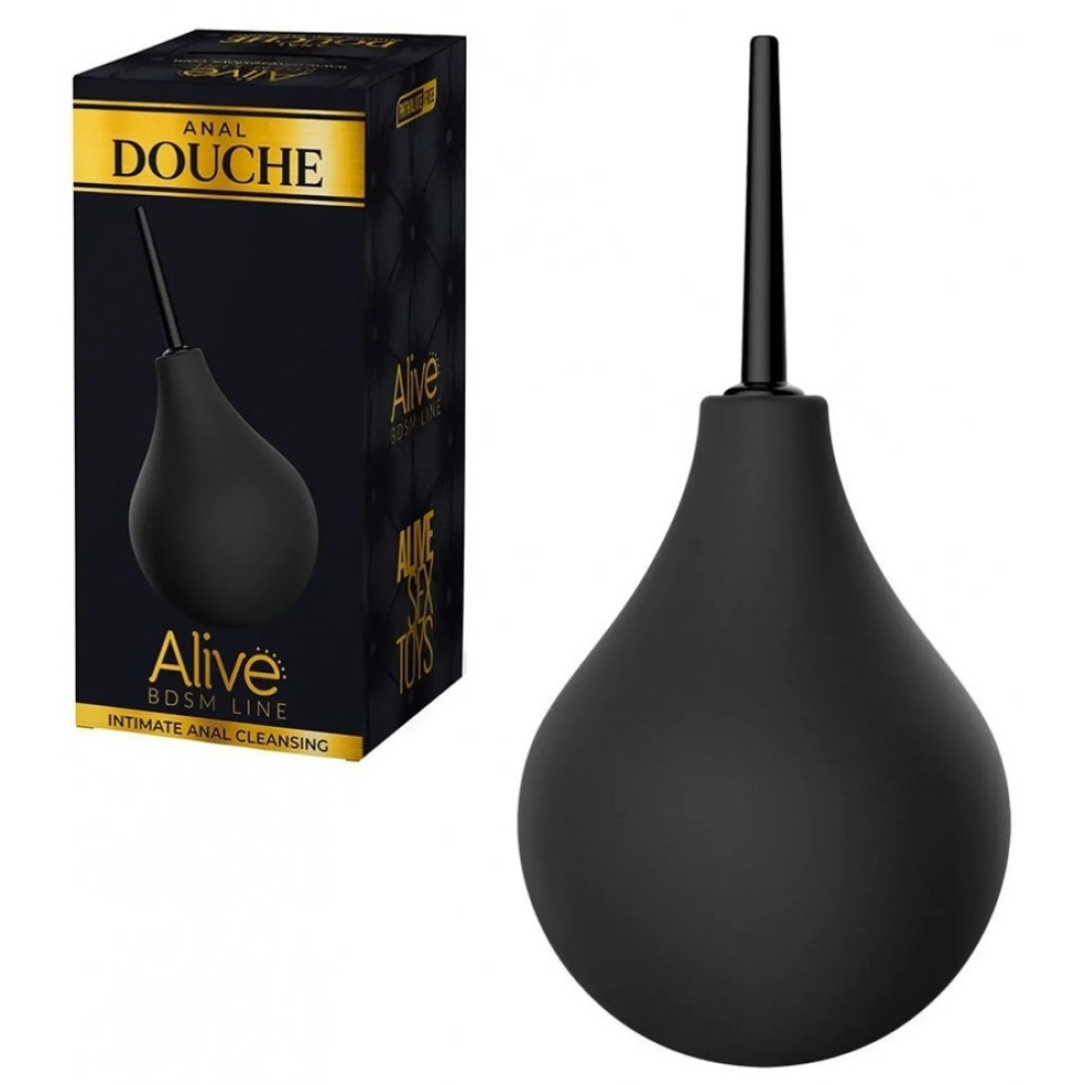 Анальный душ-спринцовка Alive Anal Douche S, черная, 13.5 х 1 см фото №0 — секс игрушки: Украина, NO TABOO