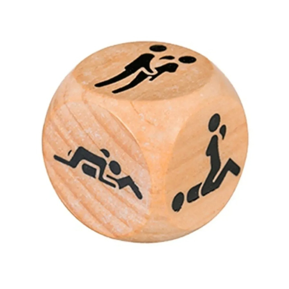 Ігровий кубик Alive Get Lucky Dice із шістьма позиціями Камасутри, дерев'яний, 1 шт, фото №2 — секс шоп Україна, NO TABOO