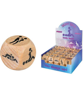 Ігровий кубик Alive Get Lucky Dice із шістьма позиціями Камасутри, дерев'яний, 1 шт - No Taboo
