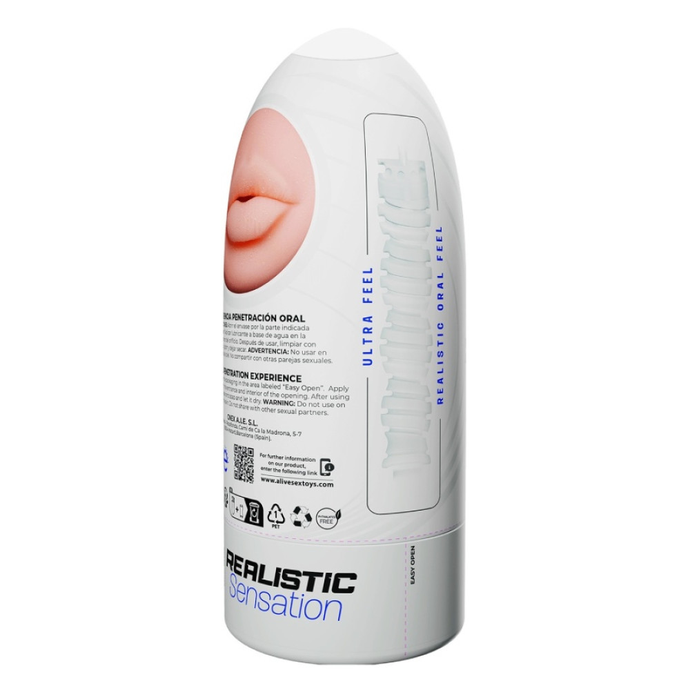 Мастурбатор-рот в колбе Alive Flex Oral M бежевый, 16 х 6.5 см фото №5 — секс игрушки: Украина, NO TABOO