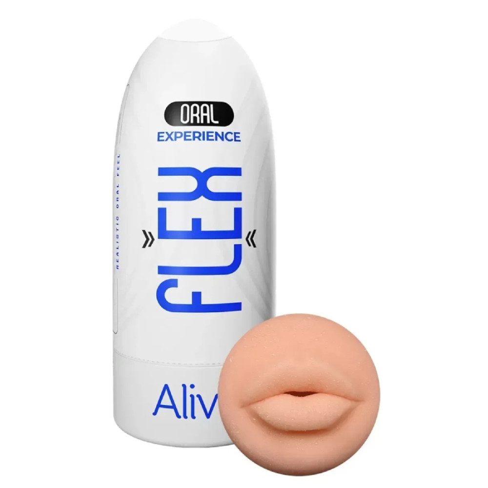 Мастурбатор-рот в колбе Alive Flex Oral M бежевый, 16 х 6.5 см фото №0 — секс игрушки: Украина, NO TABOO