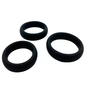 Набір ерекційних кілець Alive Sensual Pleasure Rings чорні, 3 шт - No Taboo
