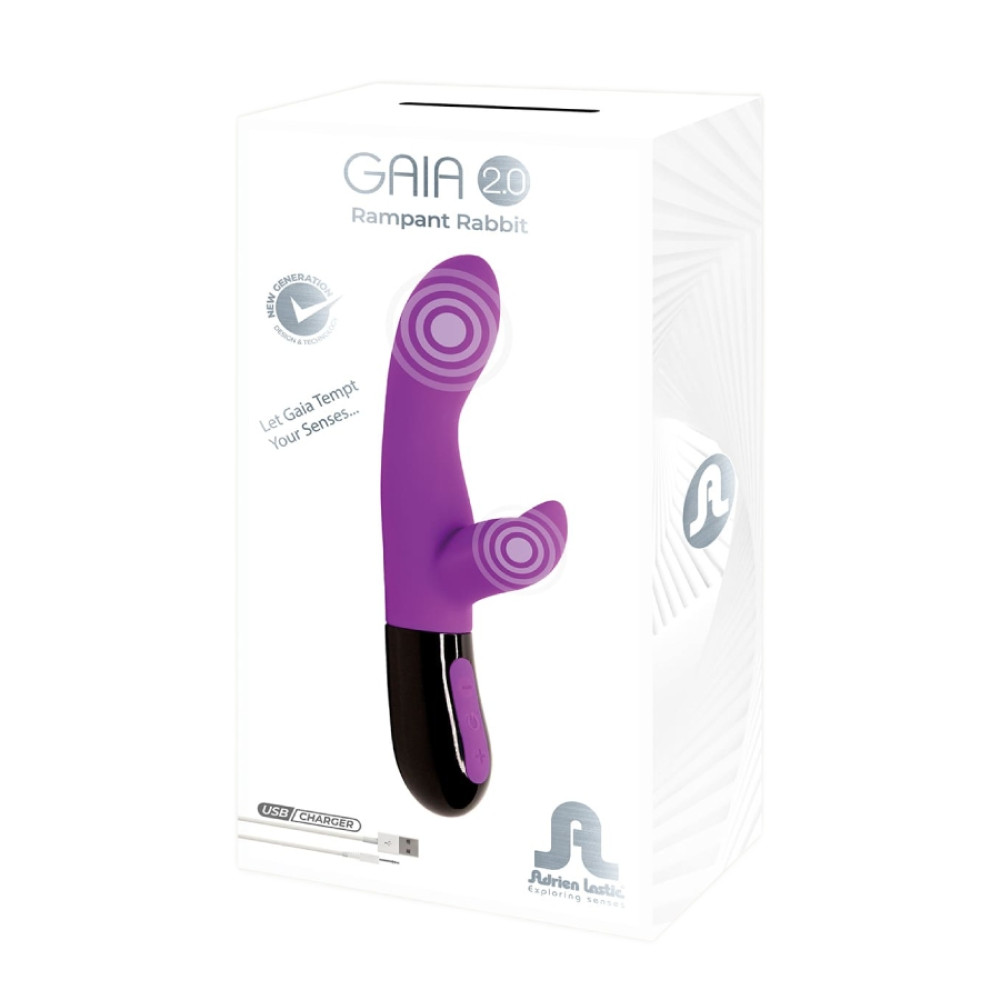 Вибратор-кролик Adrien Lastic Gaia 2.0 фиолетовый, 20.4 х 3.6 см фото №6 — секс игрушки: Украина, NO TABOO