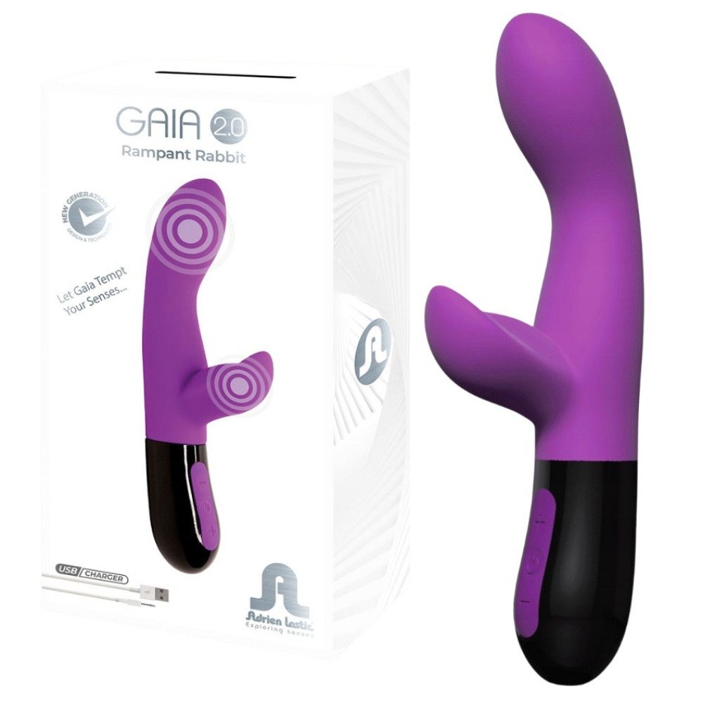 Вибратор-кролик Adrien Lastic Gaia 2.0 фиолетовый, 20.4 х 3.6 см фото №0 — секс игрушки: Украина, NO TABOO