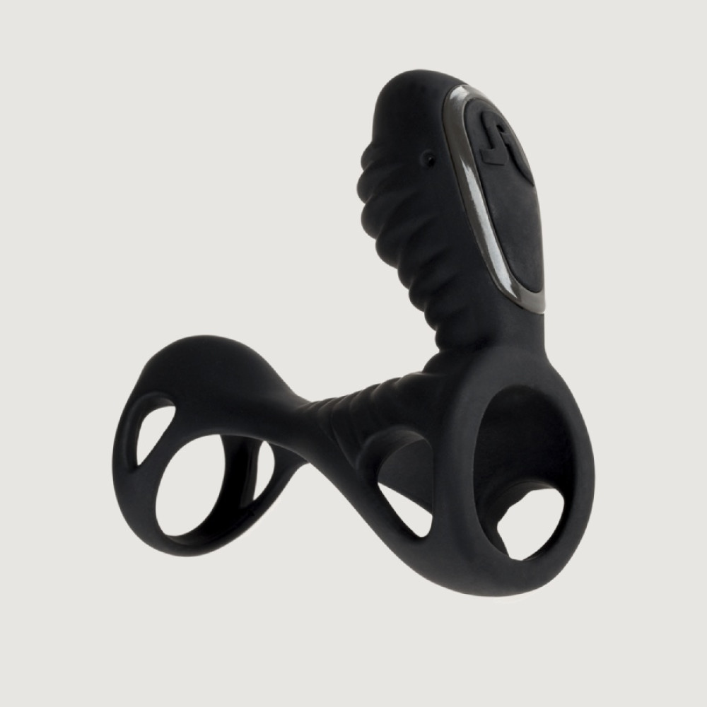 Вибро-насадка Adrien Lastic Gladiator F с пультом, чёрная, 11 х 3.6 см фото №4 — секс игрушки: Украина, NO TABOO