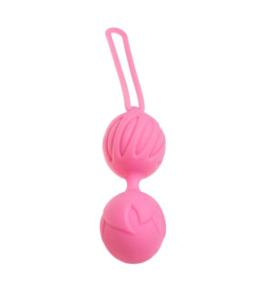 Вагинальные шарики с рельефом Adrien Lastic, силиконовые, розовые, 85 г - No Taboo