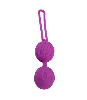 Вагинальные шарики с рельефом Adrien Lastic, силиконовые, фиолетовые, 85 г - No Taboo