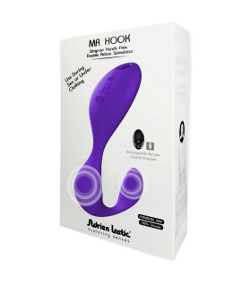 Вібратор в трусики Adrien Lastic Mr.Hook з пультом, фіолетовий, 12 х 2.1 см - No Taboo