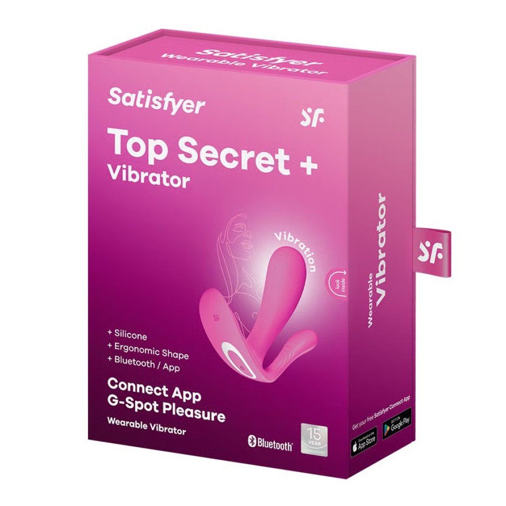 Вибратор в трусики Satisfyer Top Secret+ с приложением, черный, 11 х 3 см фото №2 — секс игрушки: Украина, NO TABOO