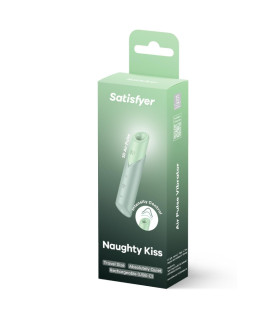 Вакуумный стимулятор Satisfyer Naughty Kiss для клитора, зеленый, 12 х 2.7 см - No Taboo