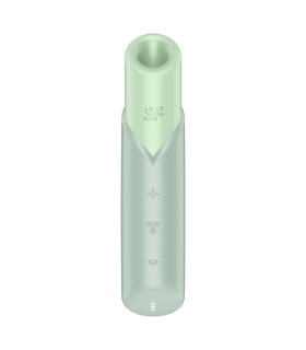 Вакуумный стимулятор Satisfyer Naughty Kiss для клитора, зеленый, 12 х 2.7 см - No Taboo