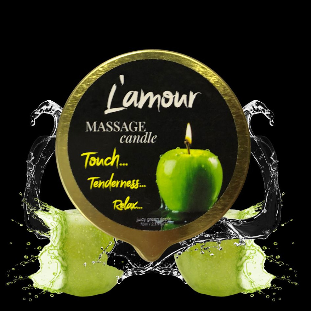 Массажная свеча, 70 мл, L'amour Green Apple зеленое яблоко + мускус + жасмин, фото №0 — секс шоп Украина, NO TABOO