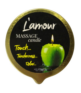 Массажная свеча, 70 мл, L'amour Green Apple зеленое яблоко + мускус + жасмин - No Taboo