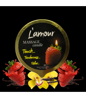 Массажная свеча, 70 мл, L'amour Seductive Strawberry лесные ягоды + клубника + молоко - No Taboo