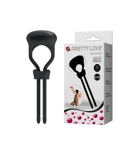 Эрекционное лассо Pretty Love Curitis с вибрацией, чёрное, 13.5 х 4.8 см - No Taboo