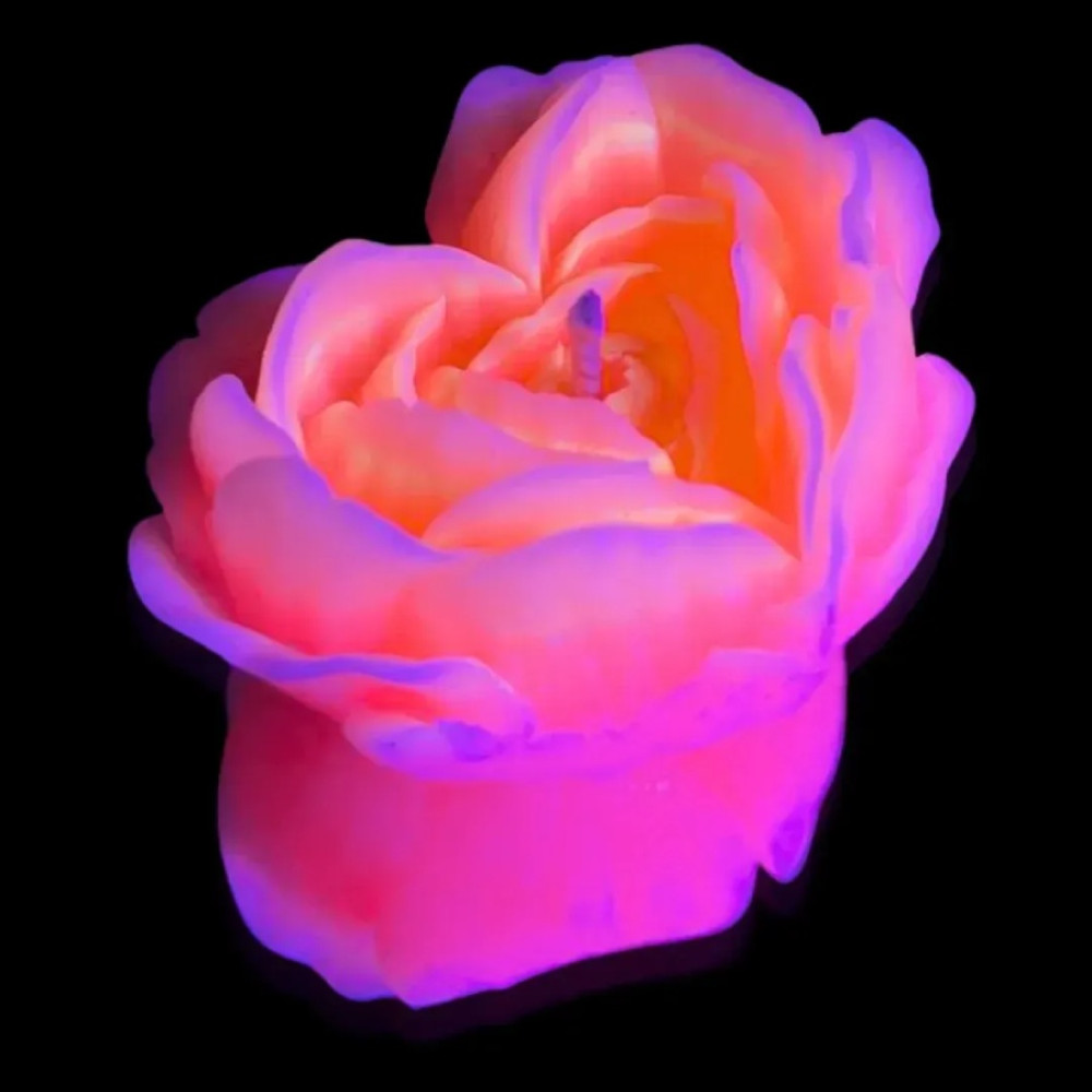 Свеча роза люминесцентная GlowKink 38 г, низкотемпературная, M, для БДСМ, розовая, фото №3 — секс шоп Украина, NO TABOO