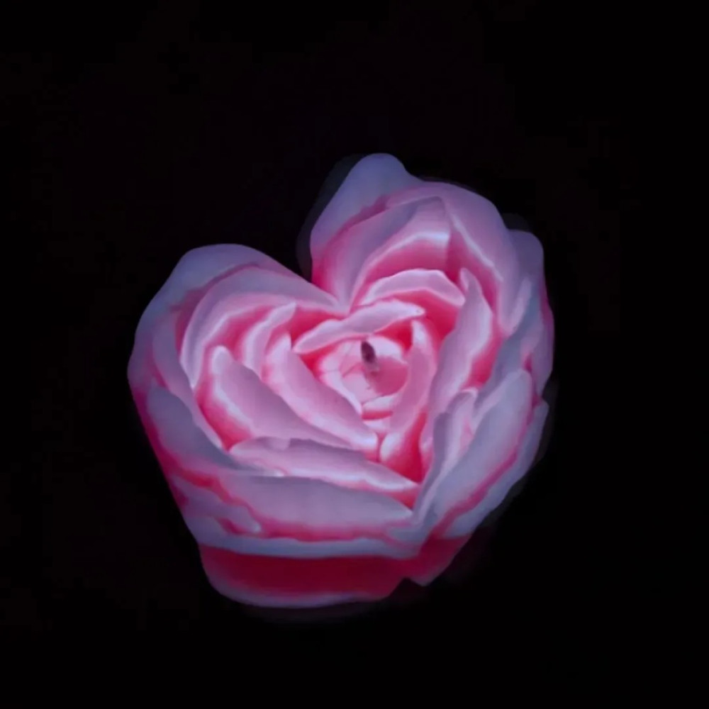Свеча роза люминесцентная GlowKink 62 г, низкотемпературная, L, для БДСМ, розовая, фото №5 — секс шоп Украина, NO TABOO