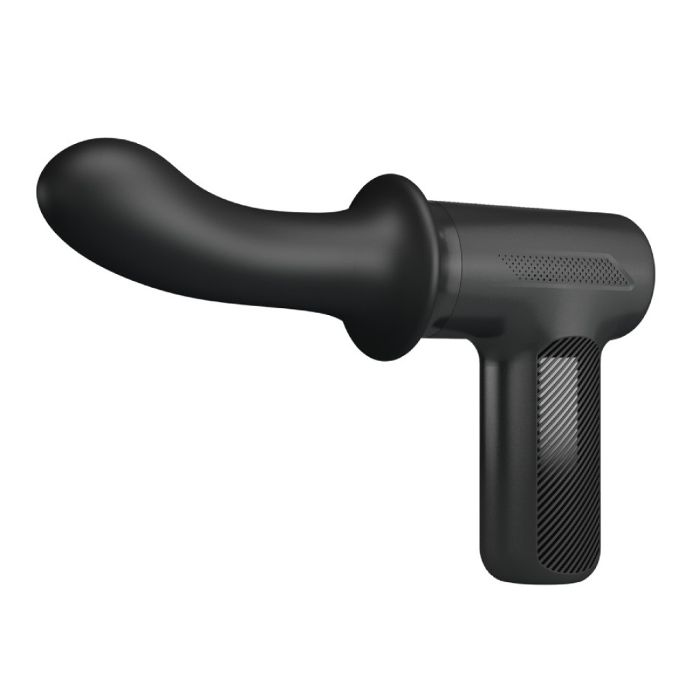 Вибратор-пистолет Pretty Love Massage Gun с фрикциями, черный, 13.6 х 3.9 см фото №3 — секс игрушки: Украина, NO TABOO