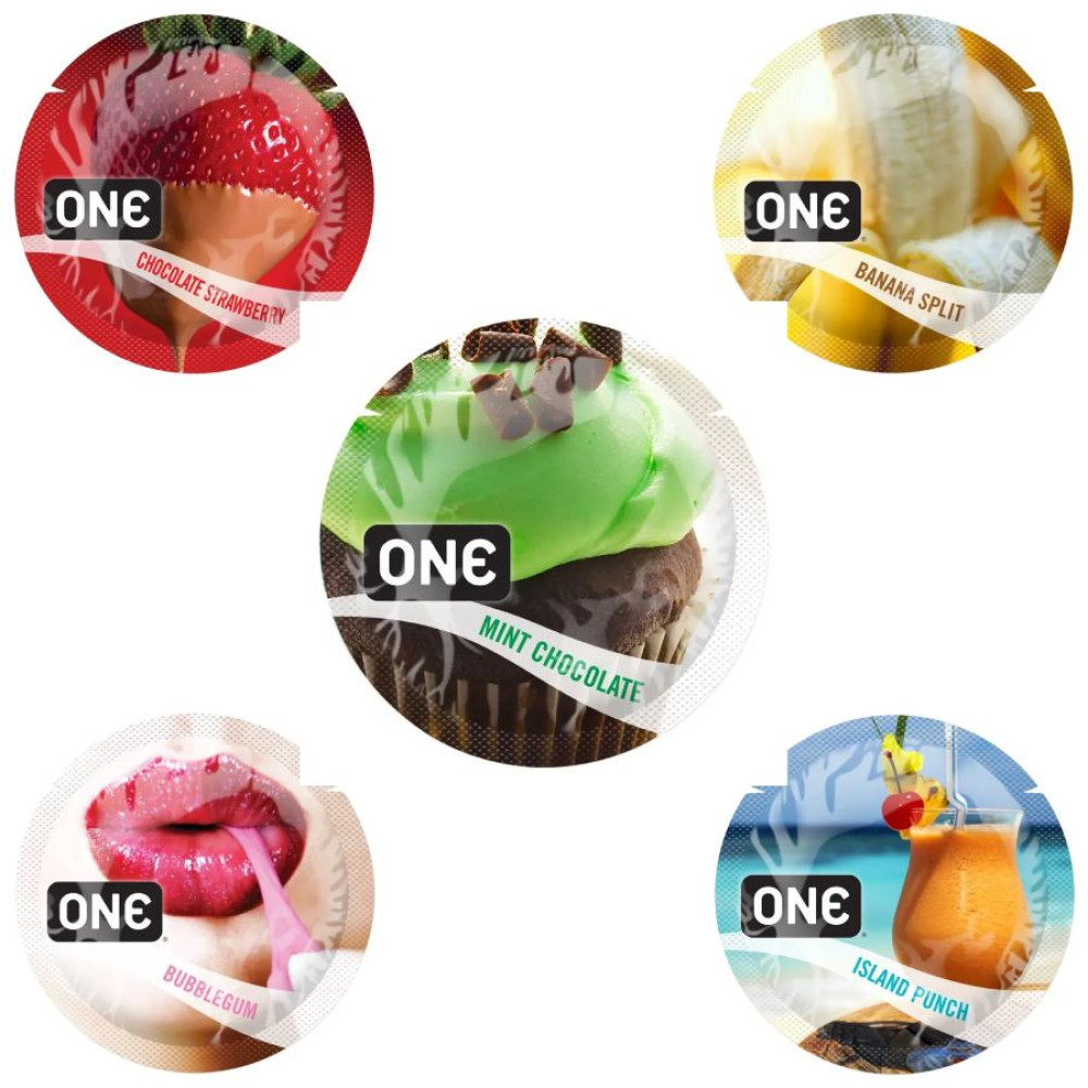 Презервативы оральные One FlavorWaves пять вкусов, латексные, 5 шт, фото №0 — секс шоп Украина, NO TABOO